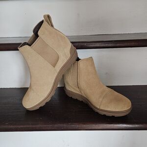 Sorel Tan Suede Chelsea Boots W Hidden Wedge